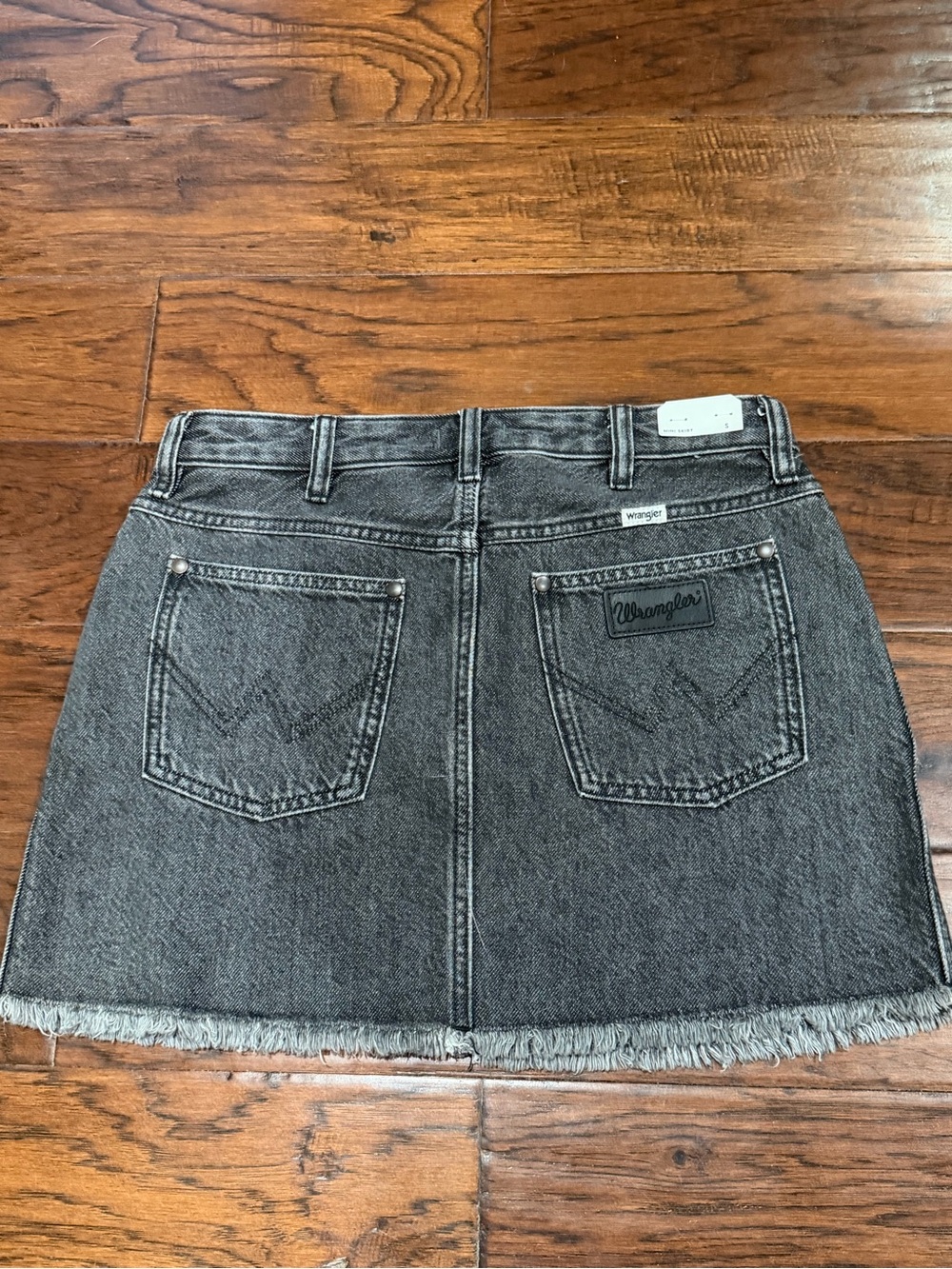 Wrangler Washed Black Denim Mini Skirt
